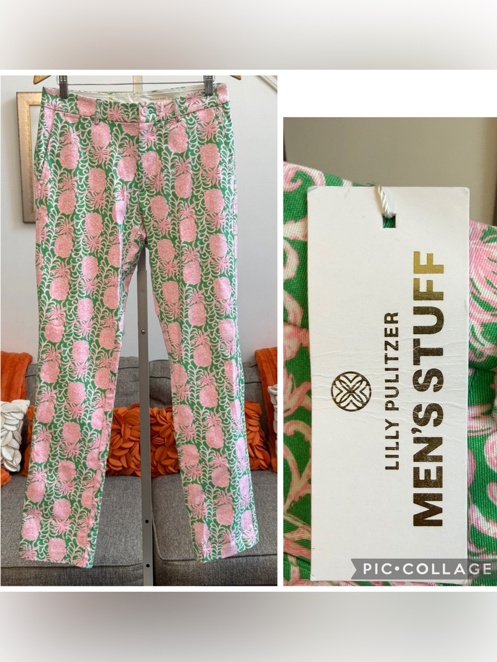 ❗️🆕Lilly Pulitzer Men's Stuff Mizner Stretch Pants in Party Like A Pineapple❗️